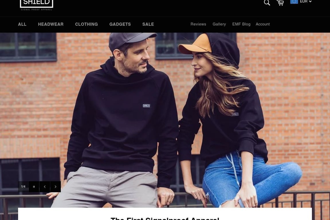 SHIELD Apparel UK homepage