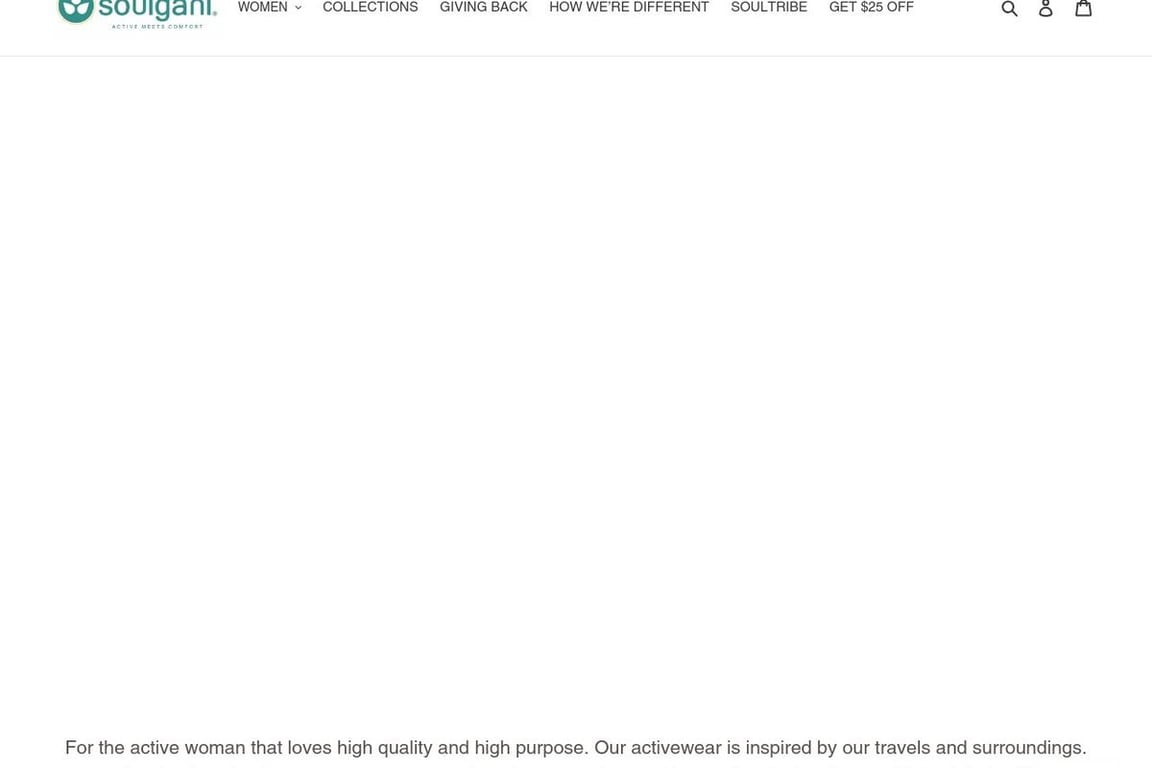 Soulgani Activewear homepage