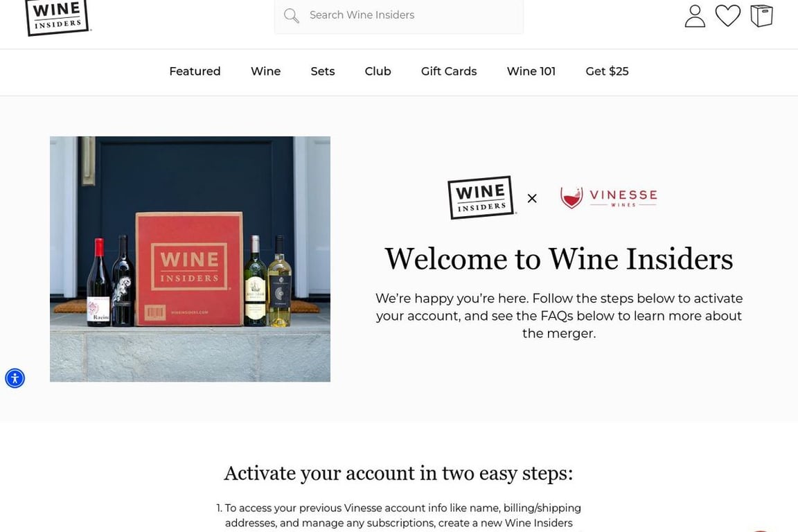 Vinesse Wines homepage