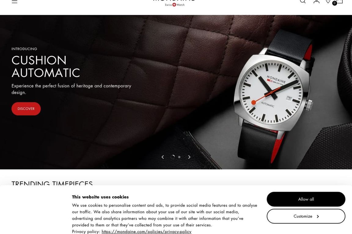 Mondaine homepage