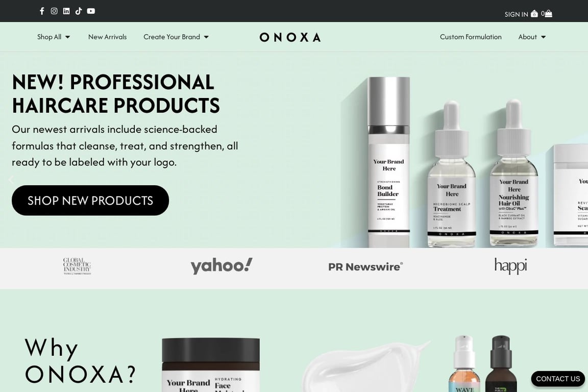Onoxa homepage