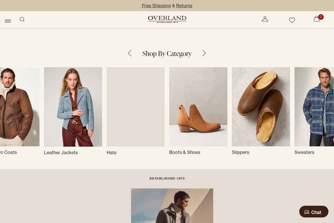 Overland Sheepskin Co. homepage