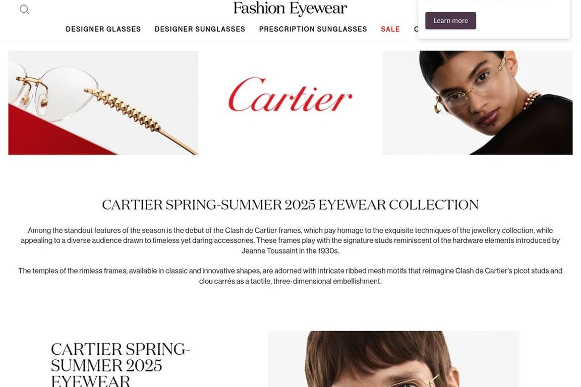 Fashion Eyewear (UK) homepage