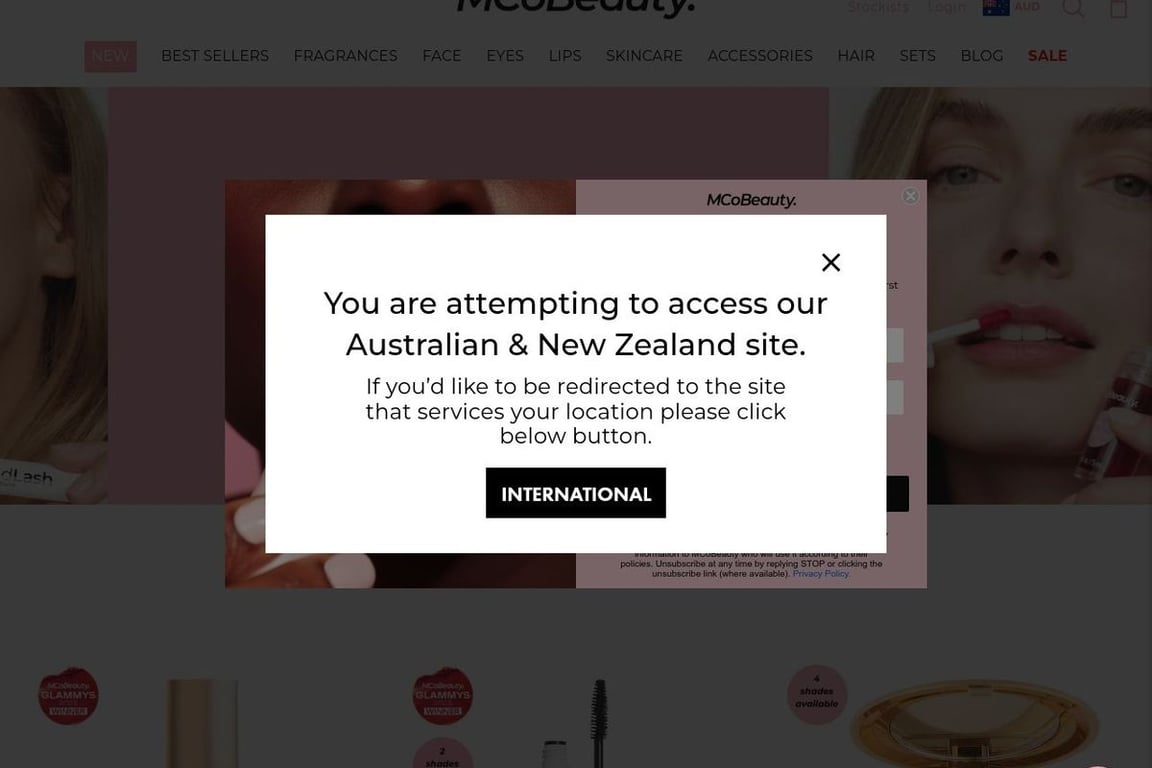 MCoBeauty homepage
