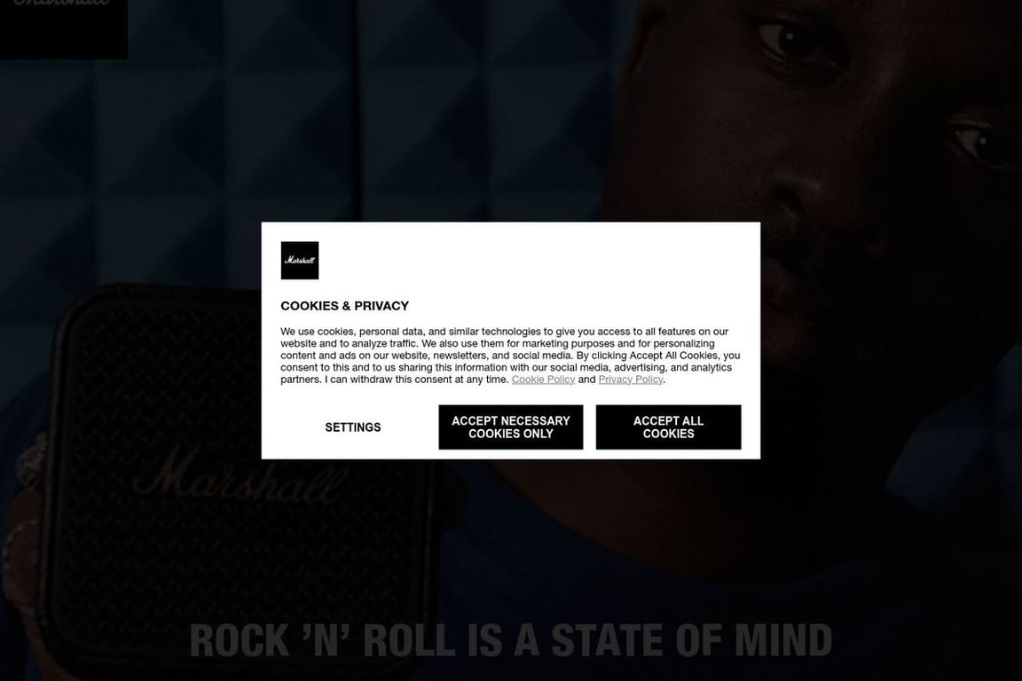 Marshall Headphones homepage