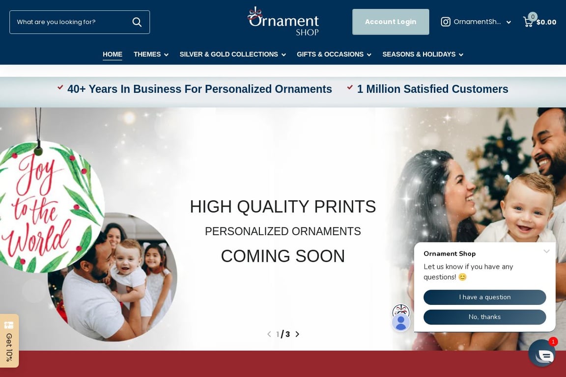 OrnamentShop.com homepage