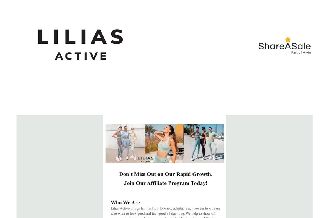 Lilias Active affiliate program signup page