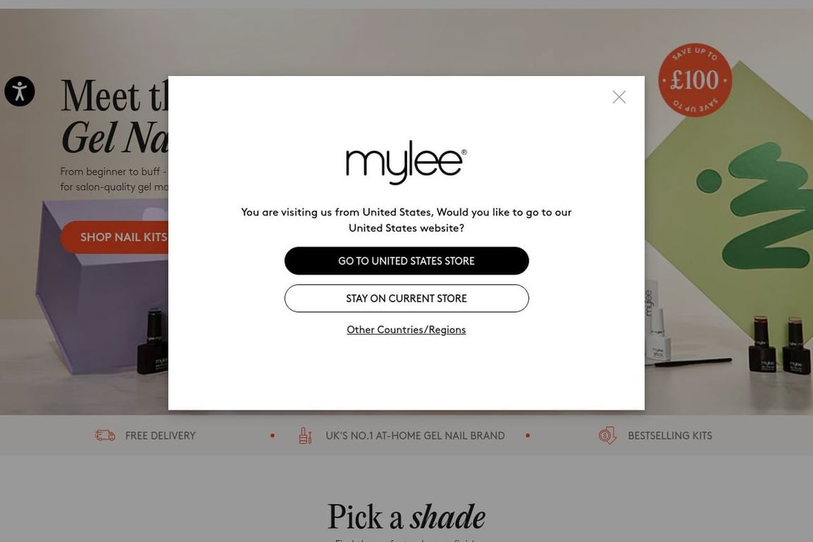 Mylee UK homepage