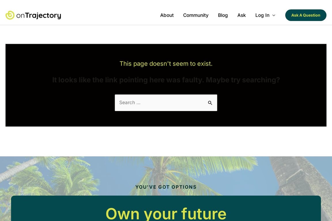 OnTrajectory affiliate program signup page