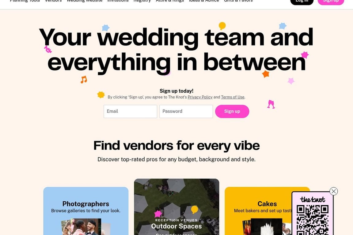 The Knot homepage