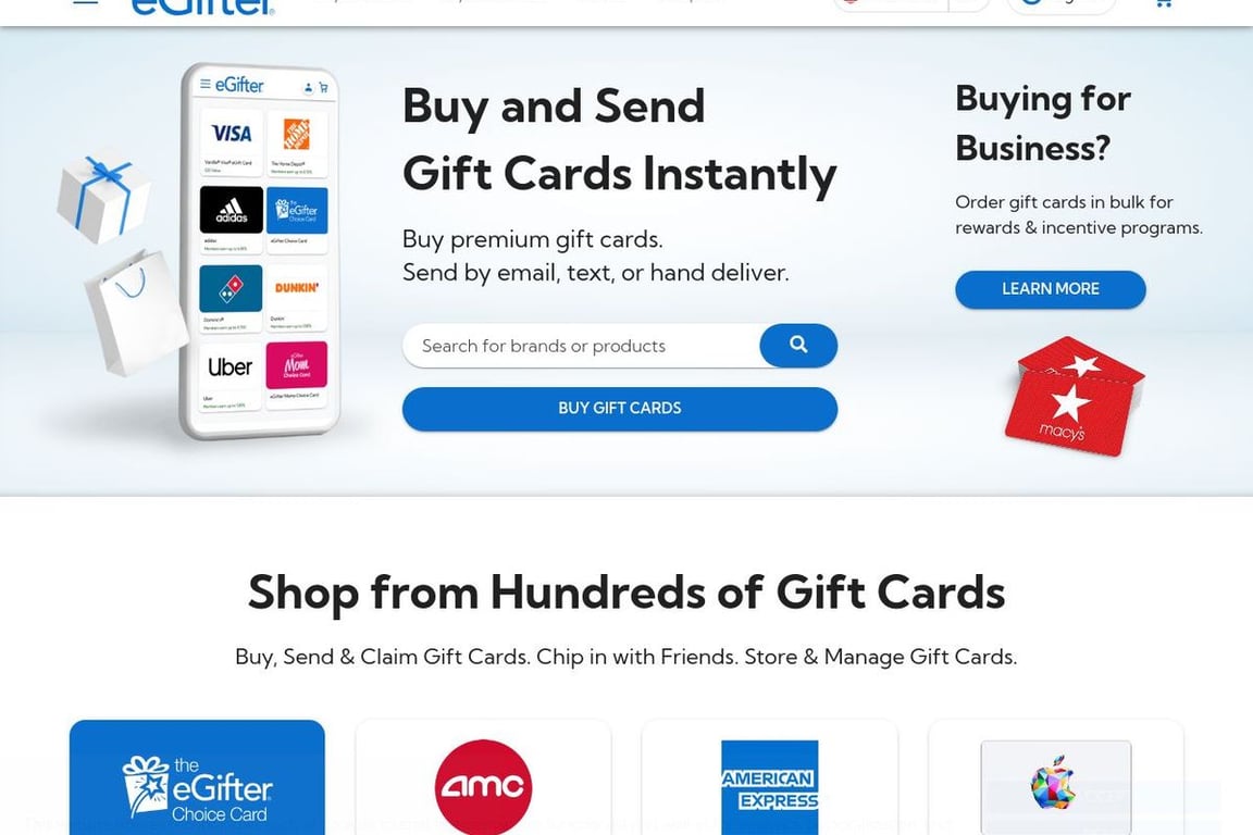 EGifter homepage