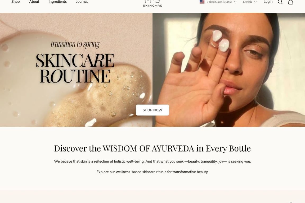 M.S Skincare homepage