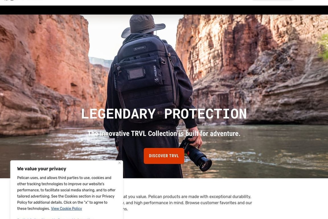 Pelican Products homepage