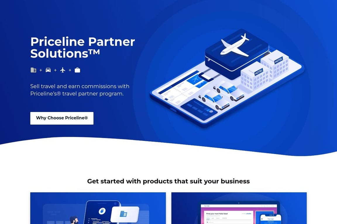 Priceline affiliate program signup page
