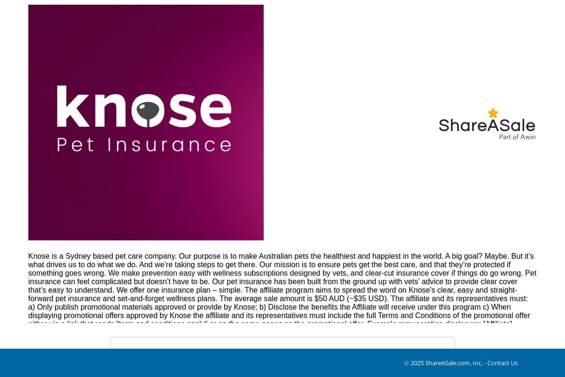 Knose Pet Insurance AU Affiliate Program: Commission & Program Details ...