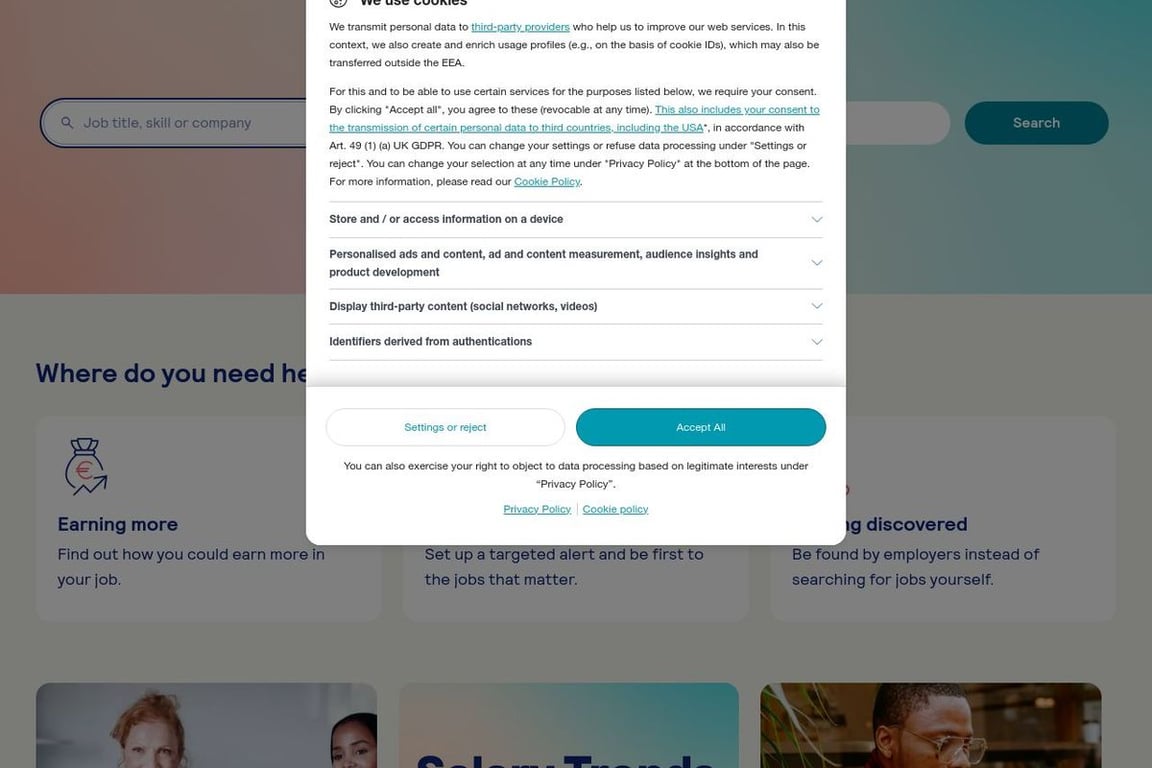 Totaljobs homepage