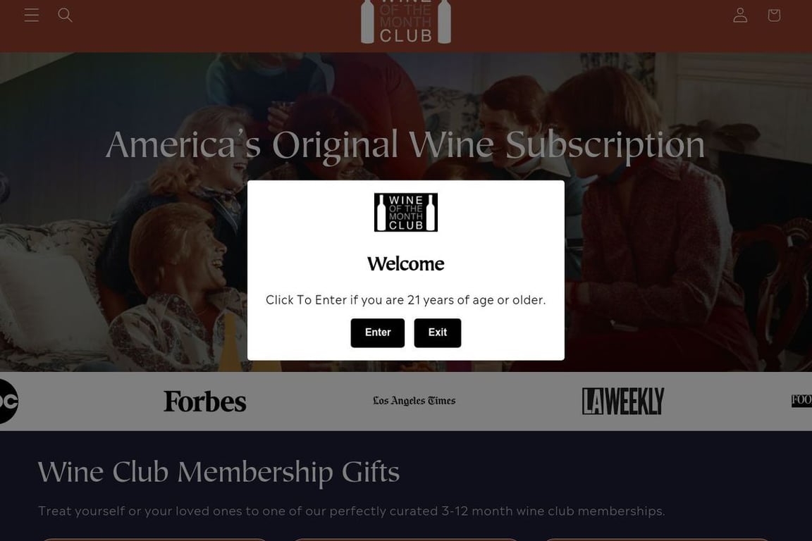 Wine of the Month Club homepage