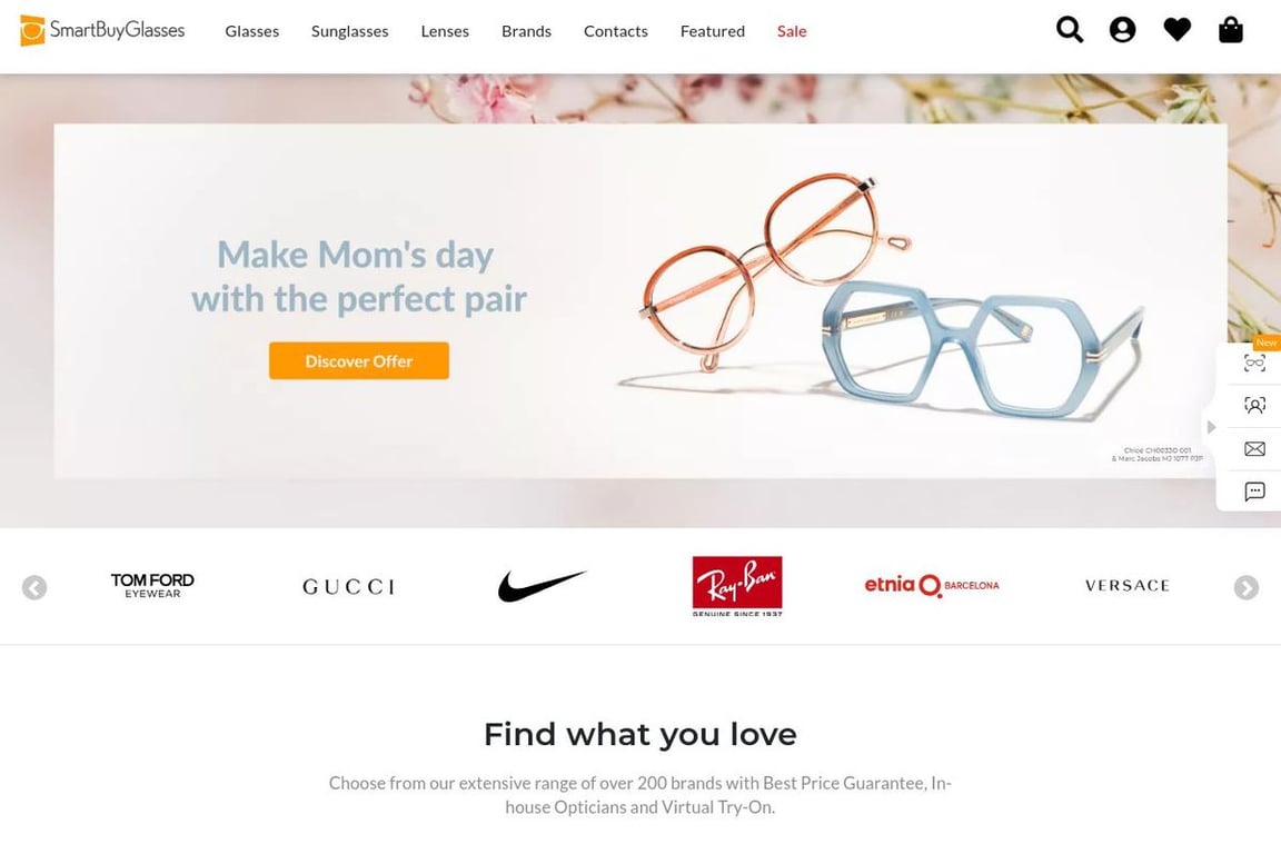 SmartBuyGlasses homepage
