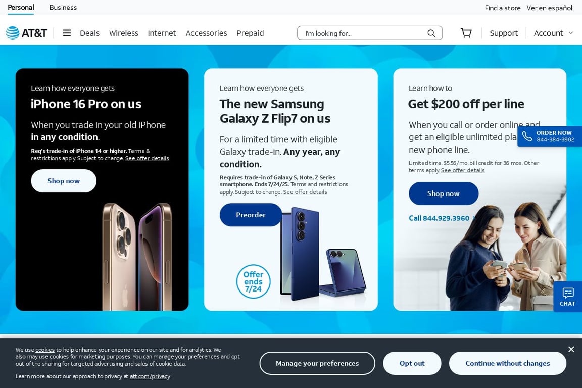 AT&T homepage