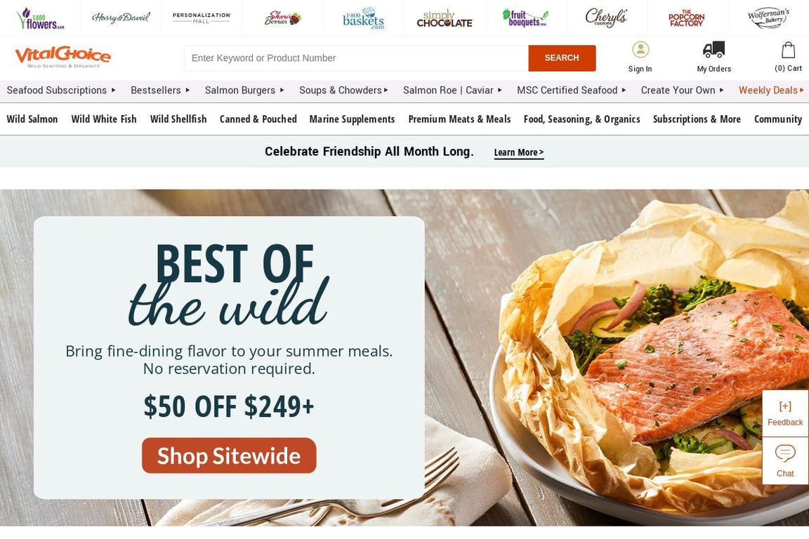 Vital Choice homepage