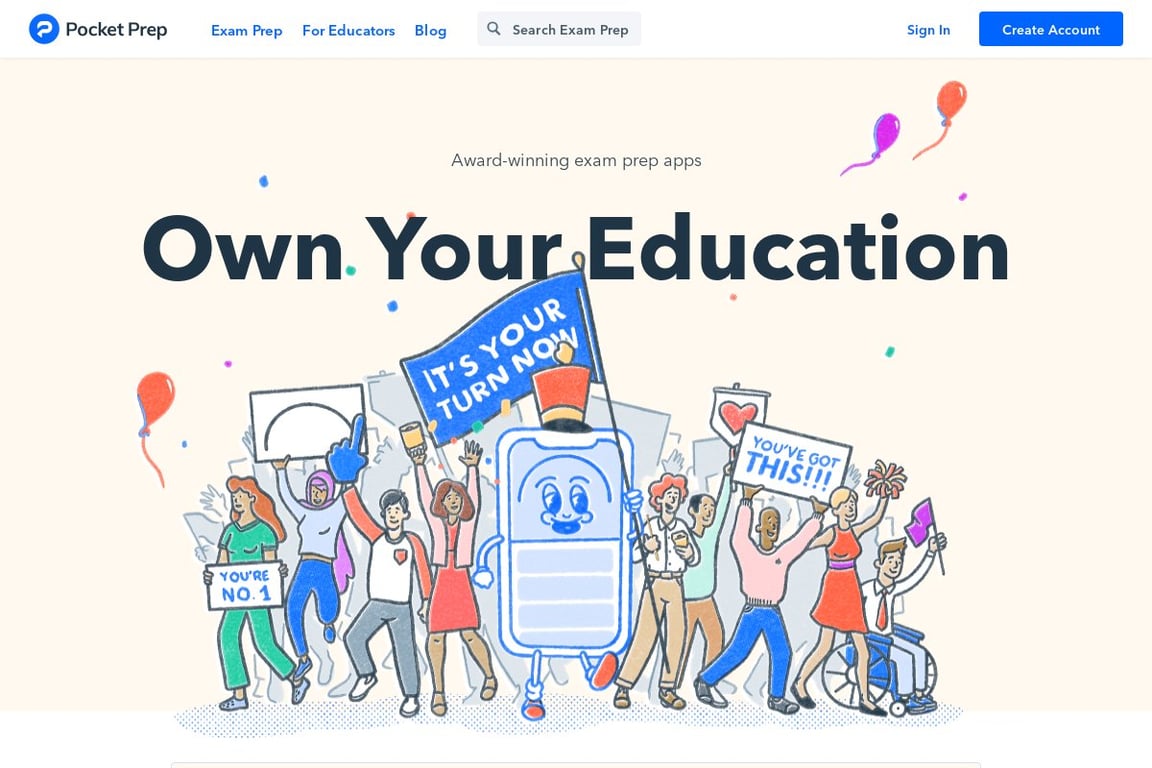 Pocket Prep homepage