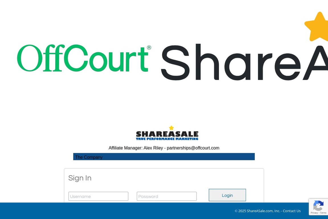 OffCourt affiliate program signup page