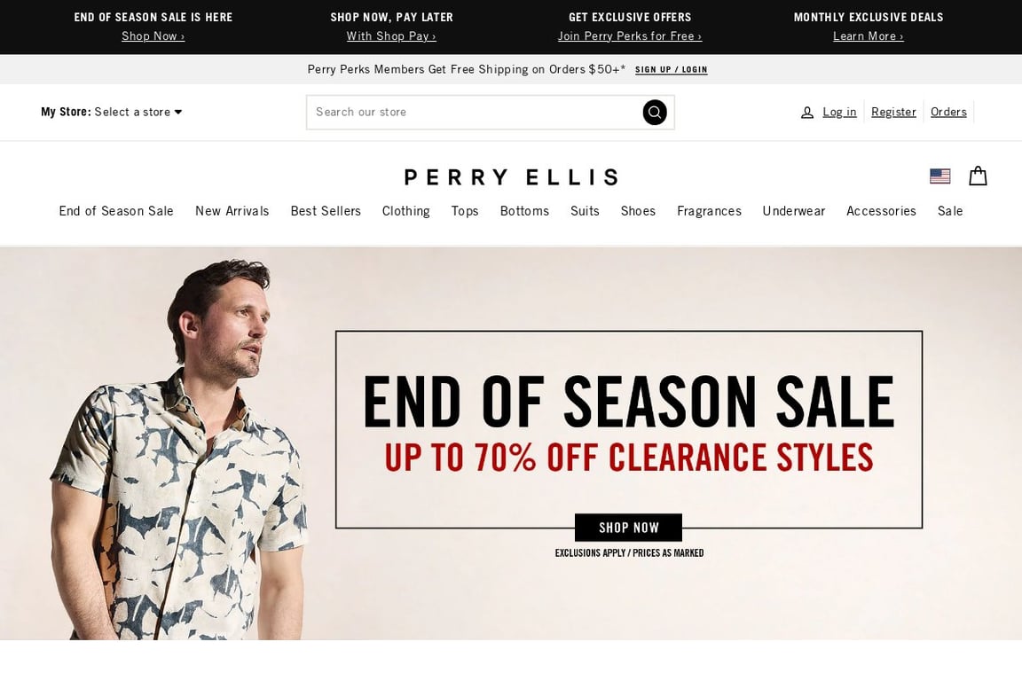 Perry Ellis homepage