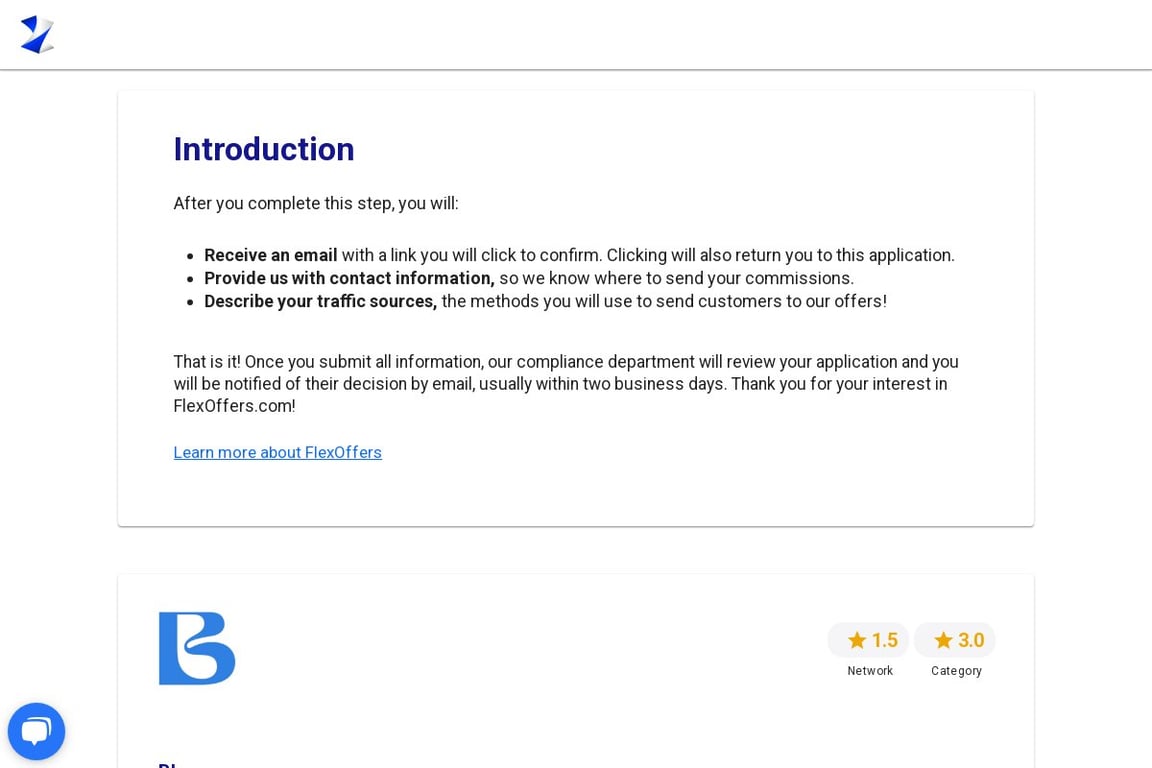 Bluemercury affiliate program signup page