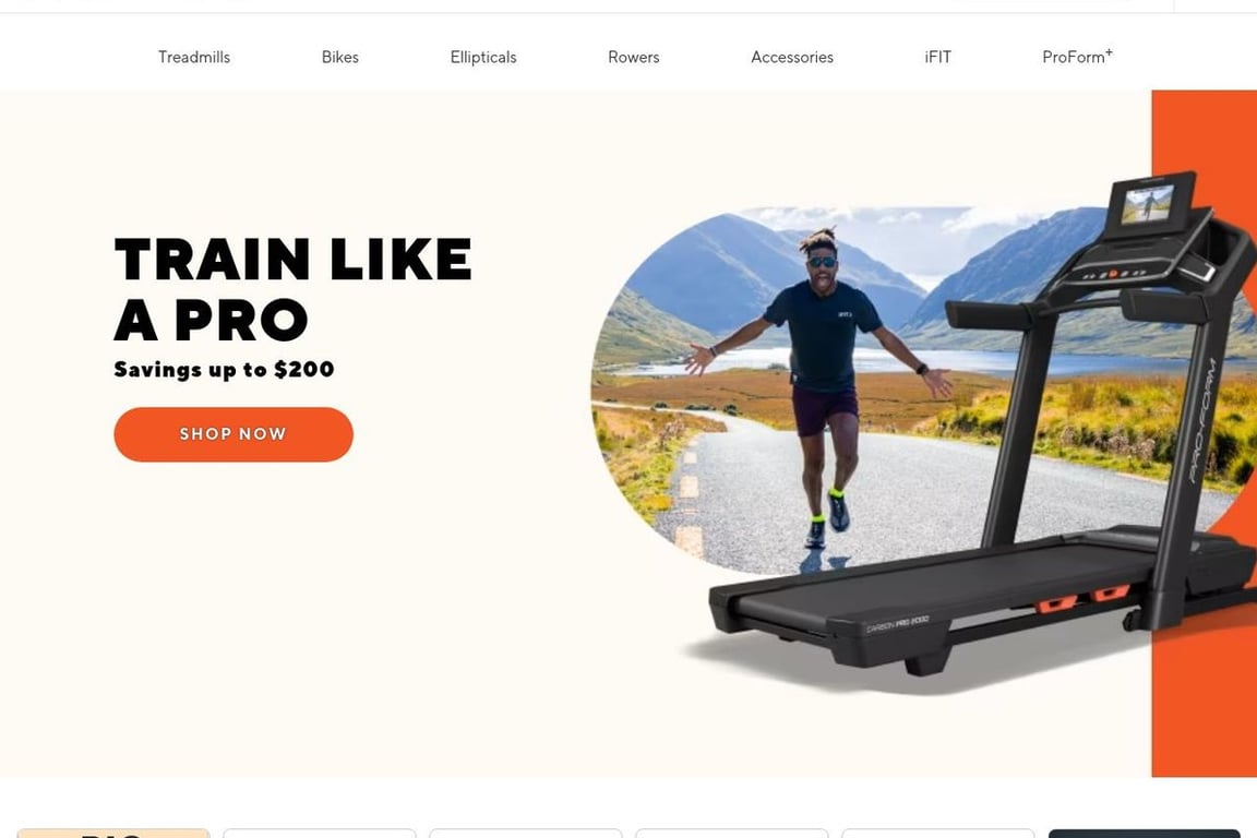 ProForm Fitness homepage