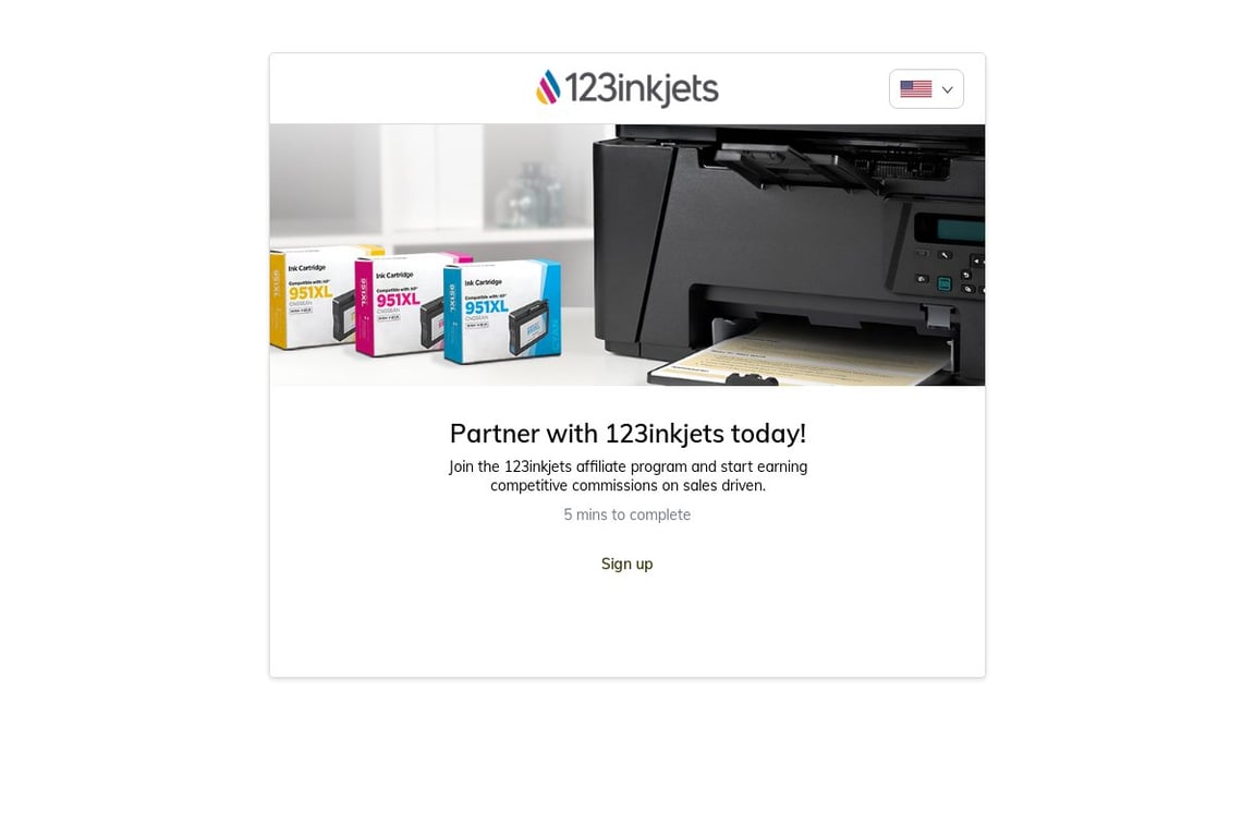 123Inkjets affiliate program signup page