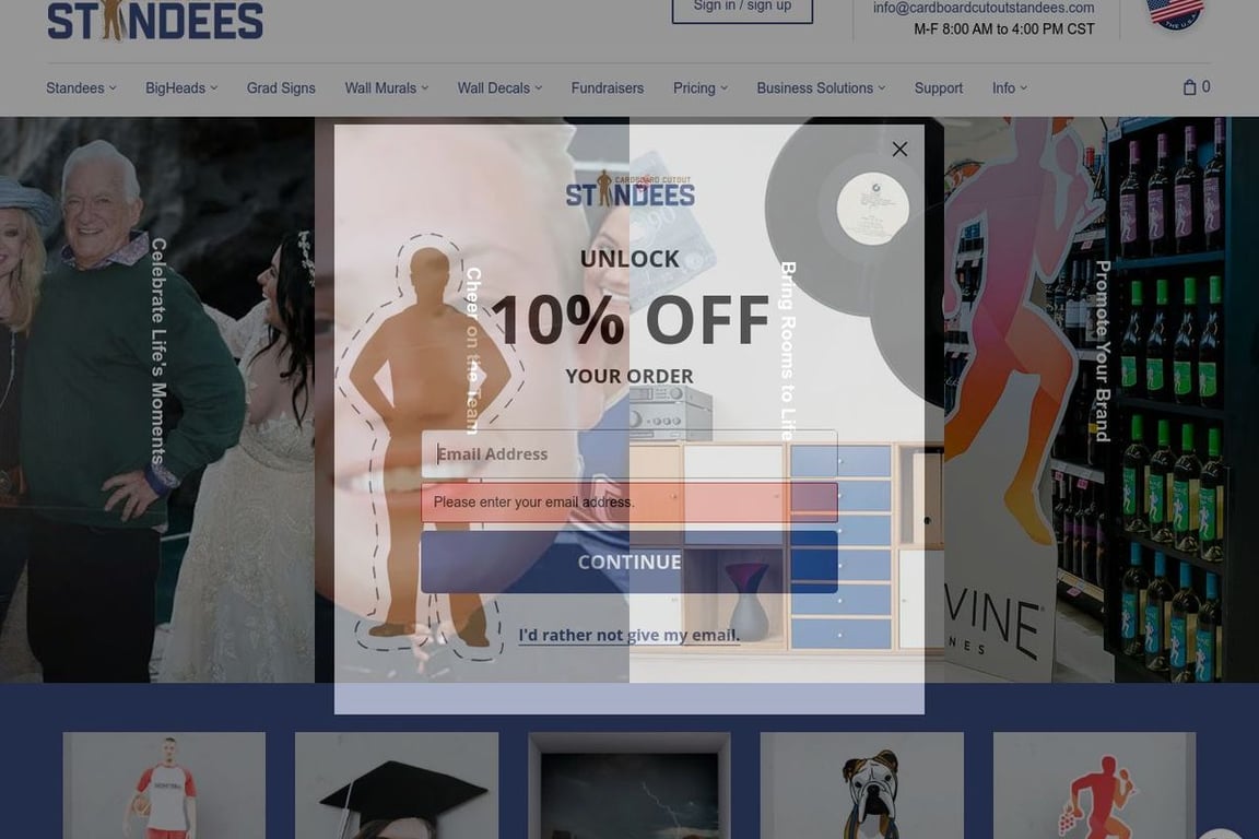 Cardboard Cutout Standees homepage