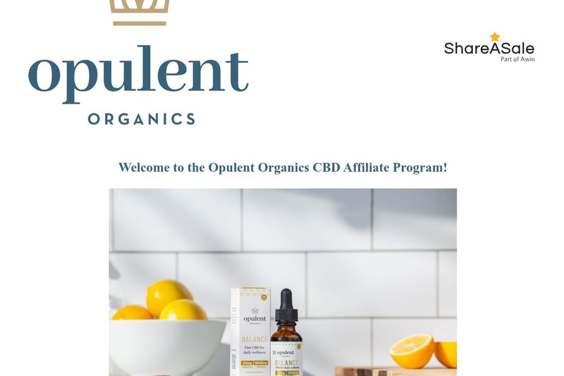 Opulent Organics CBD Preferred affiliate program signup page