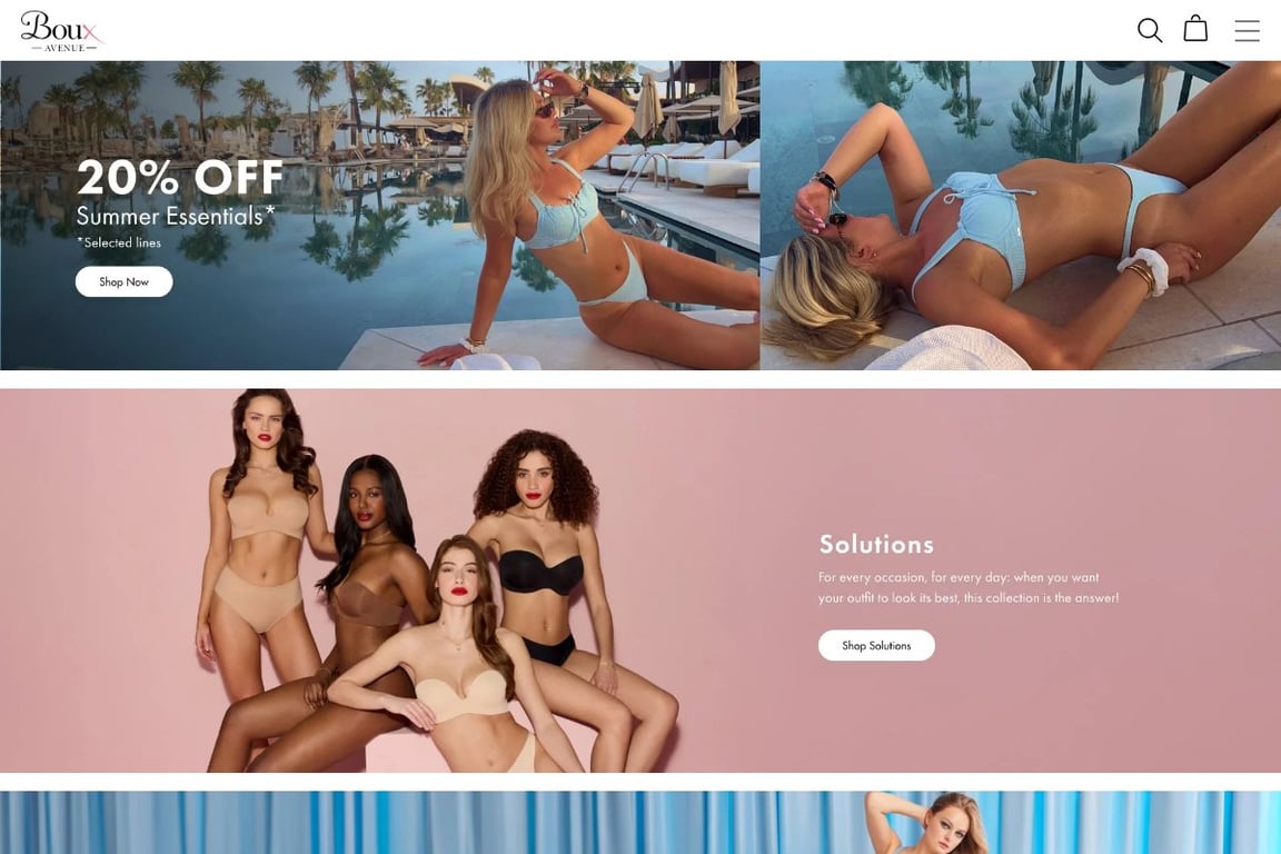 Boux Avenue homepage