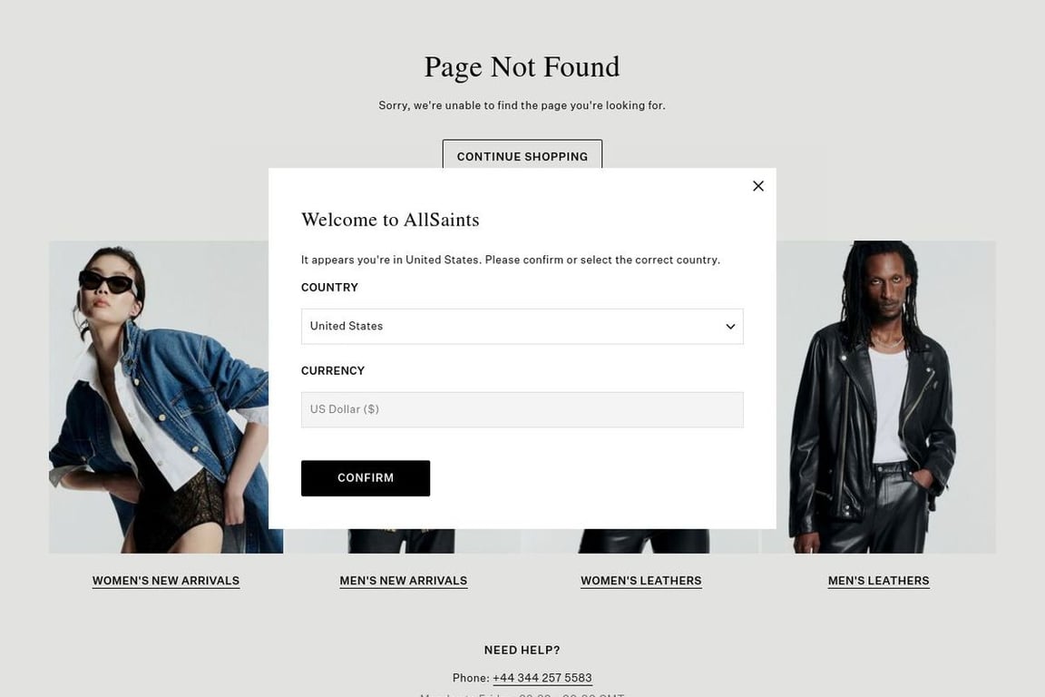 AllSaints affiliate program signup page
