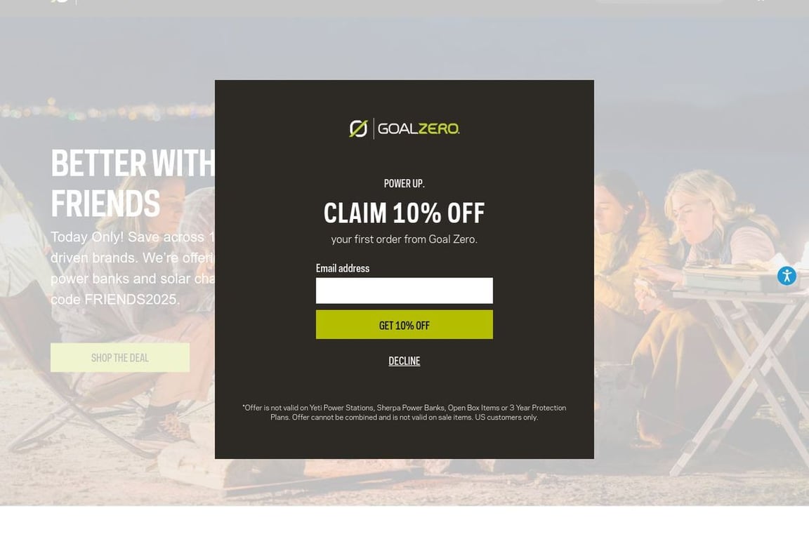 Goal Zero homepage