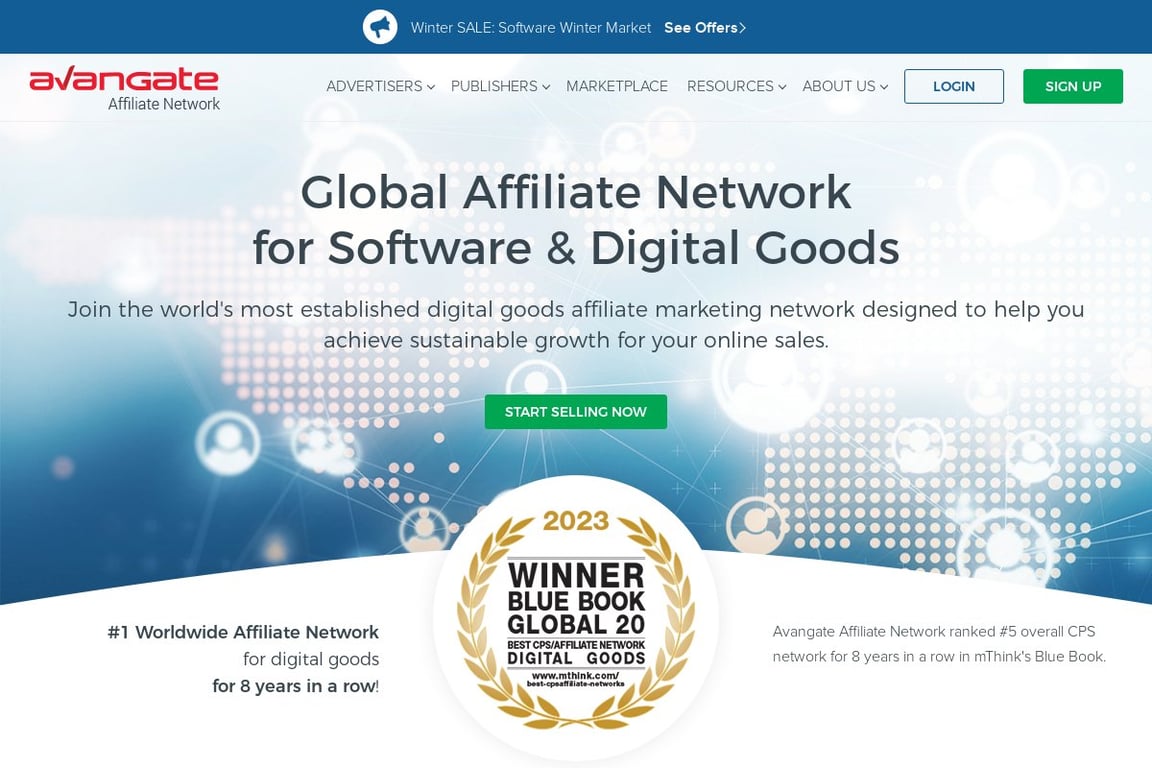 Avangate Affiliate Network homepage