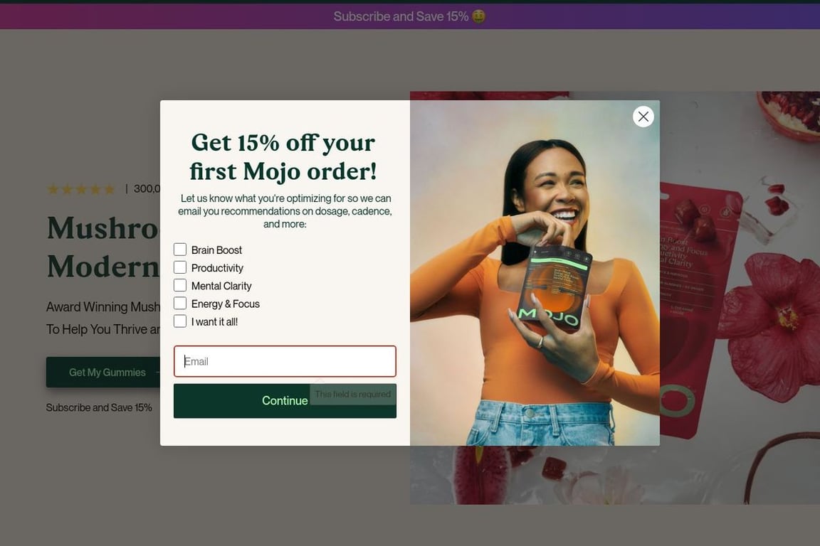 Mojo Gummy homepage