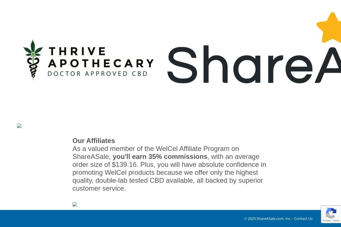 WelCel CBD affiliate program signup page