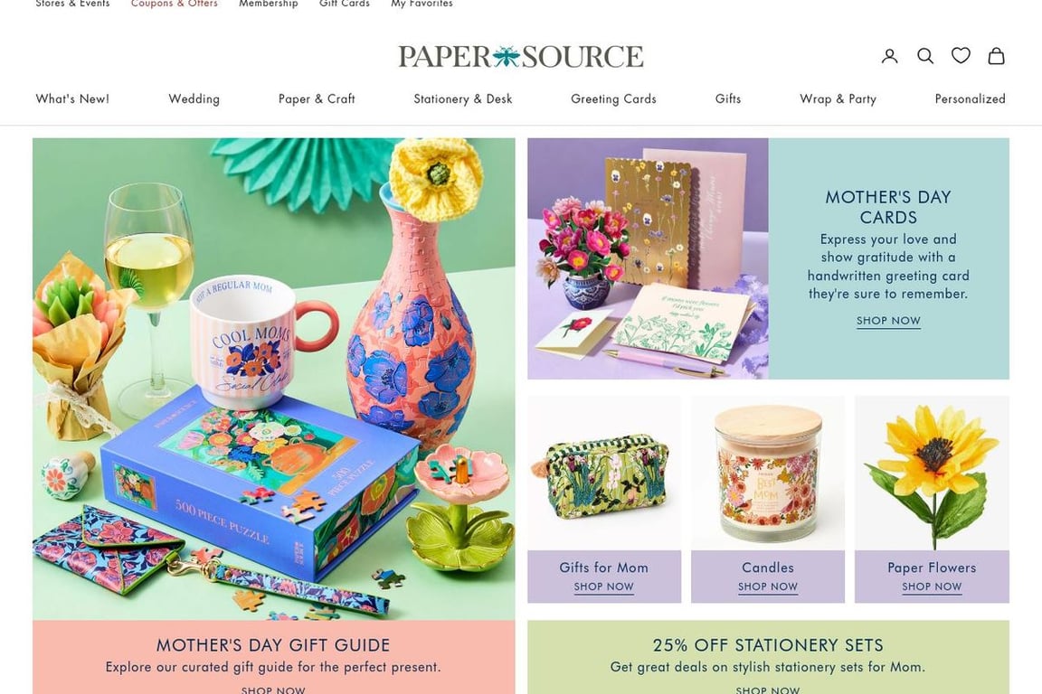 Paper Source homepage