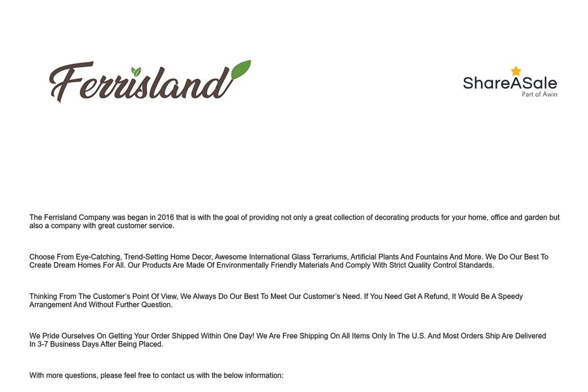 Ferrisland affiliate program signup page