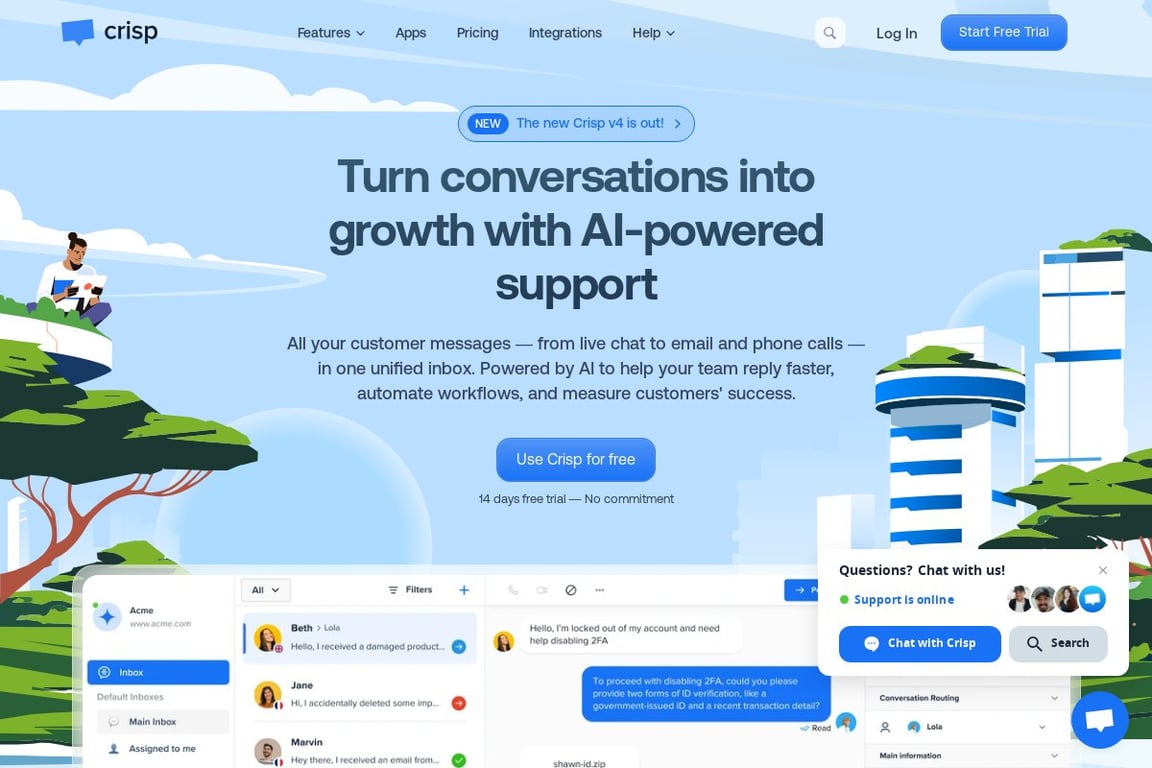 Crisp homepage
