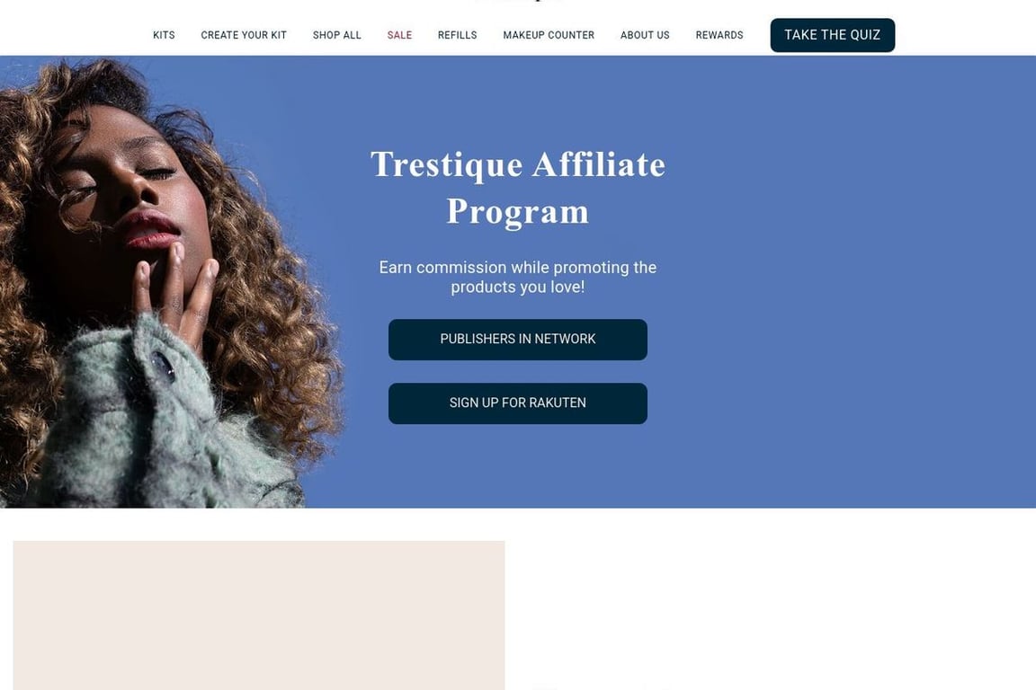TreStique affiliate program signup page