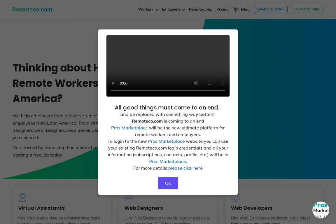 RemoteCo homepage