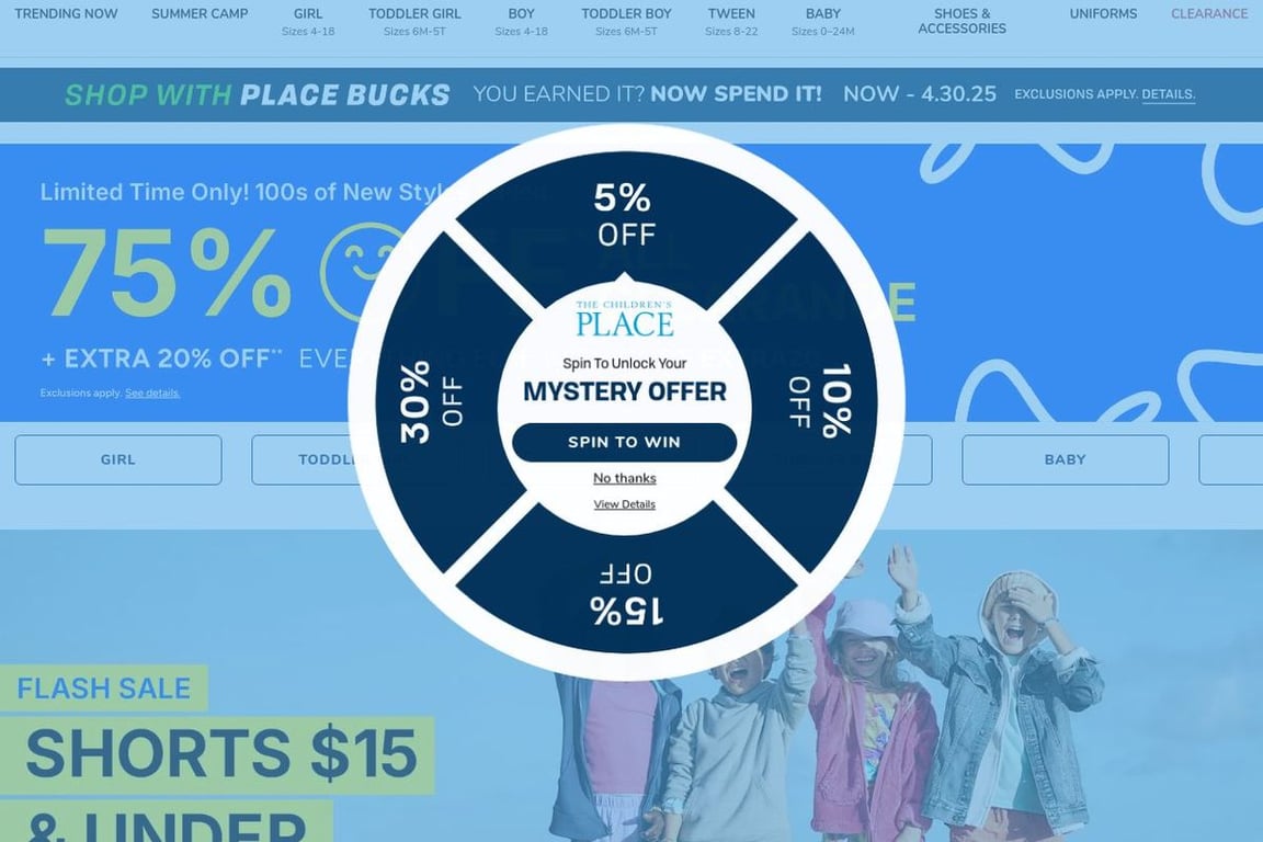 The Children’s Place homepage