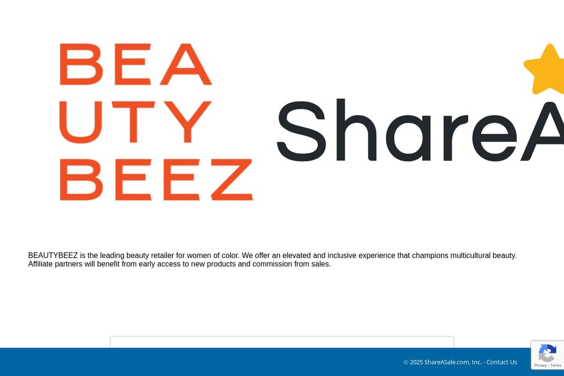 Beauty Beez, Inc. affiliate program signup page