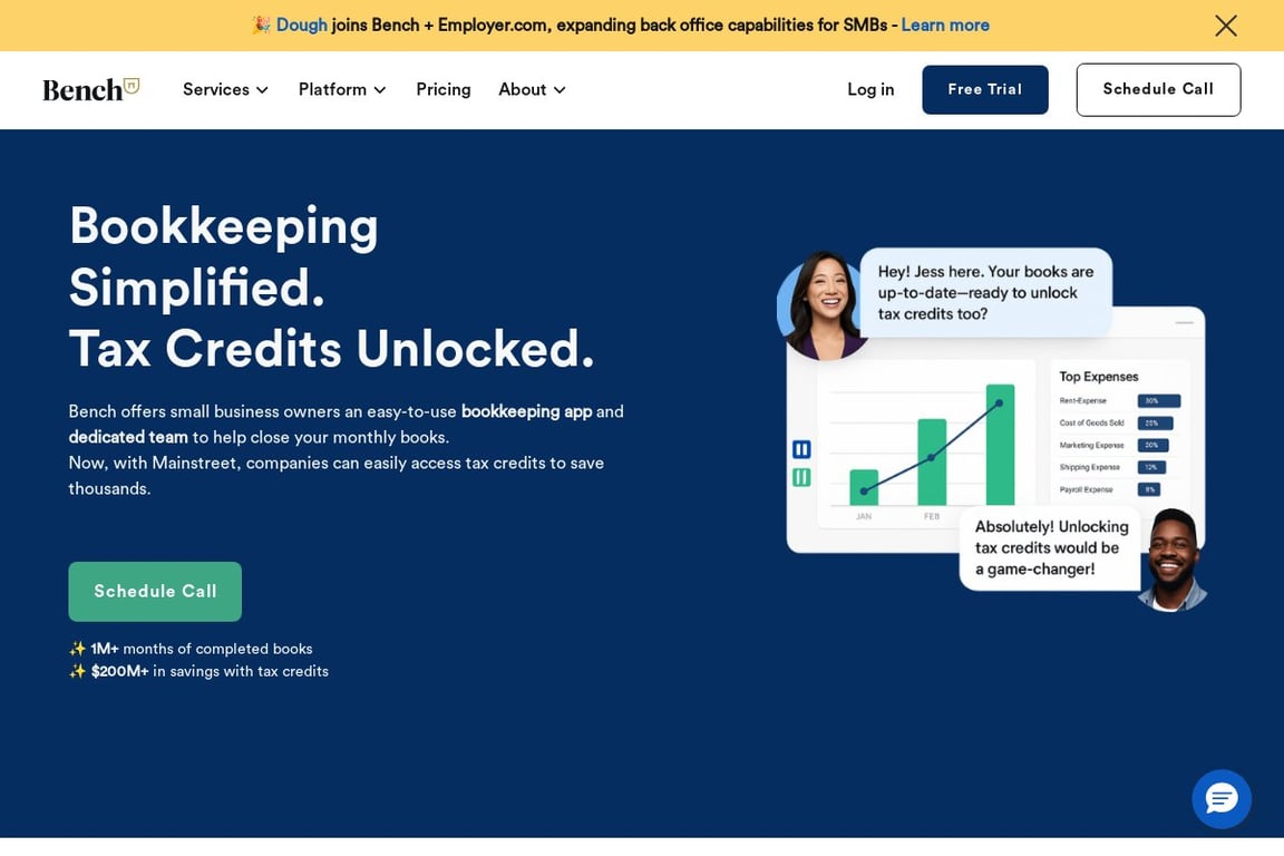 Bench Accounting homepage