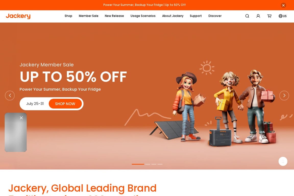 Jackery homepage