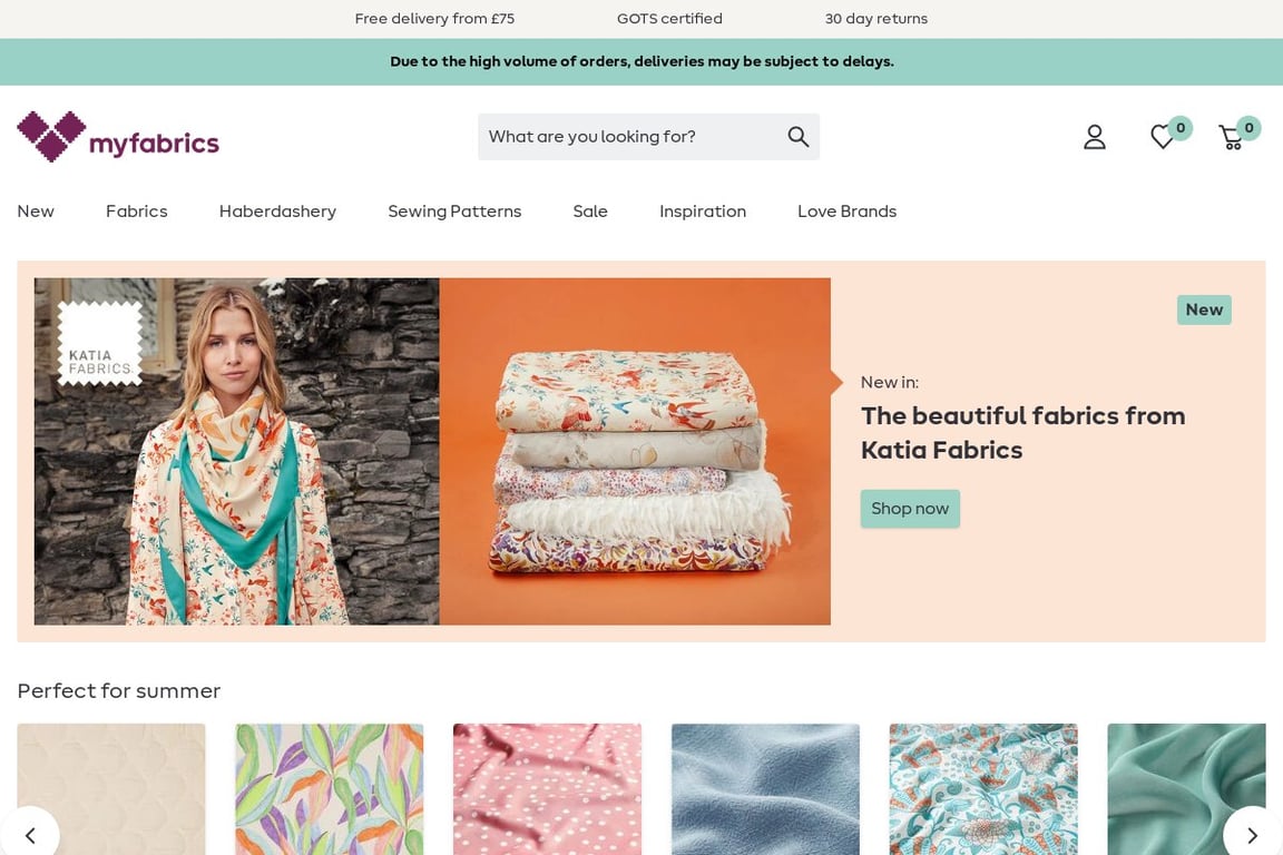 My Fabrics UK homepage