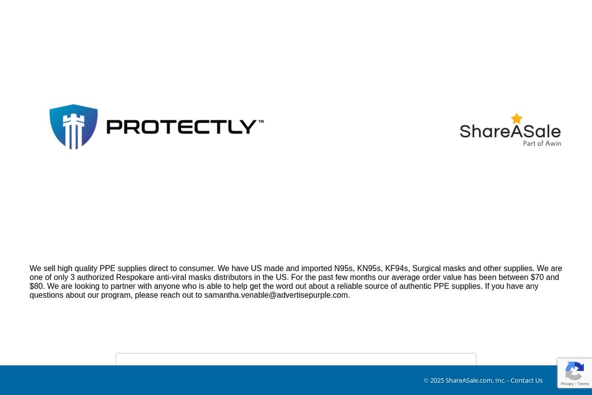 Protectly affiliate program signup page
