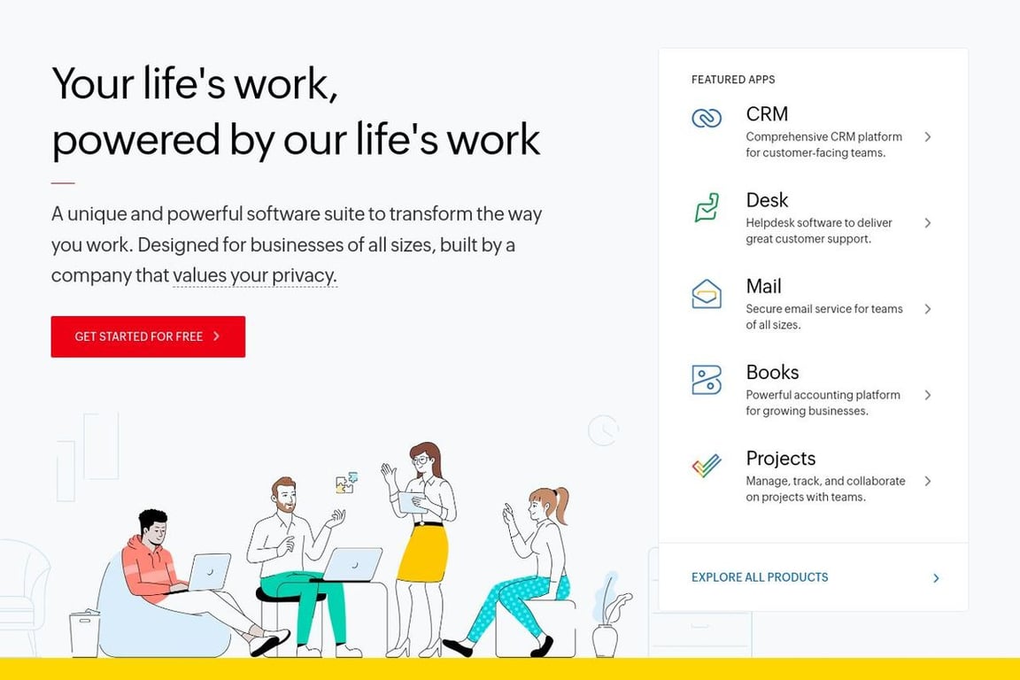 Zoho Books homepage